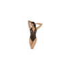 Bodystring Willa noir en vinyl et tulle avec laçage sur le devant 
